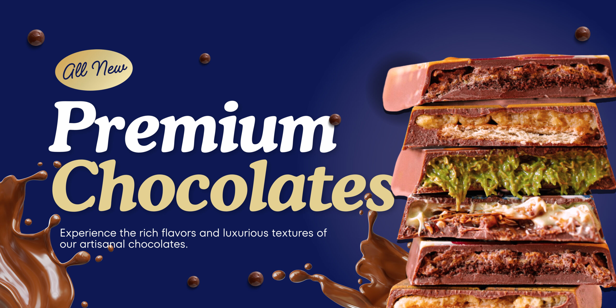 Blue Modern New Product Chocolate Medium Banner